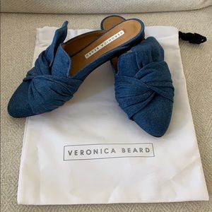 Veronica Beard Grey Mule in Chambray size 37 1/2